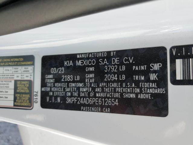 3KPF24AD6PE612654 KIA FORTE LX