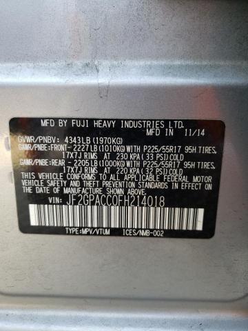 JF2GPACC0FH214018 Subaru Xv Crosstrek 2.0 Premium