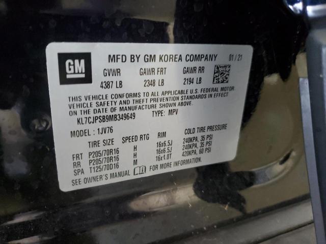 KL7CJPSB9MB349649 Chevrolet TRAX 1LT