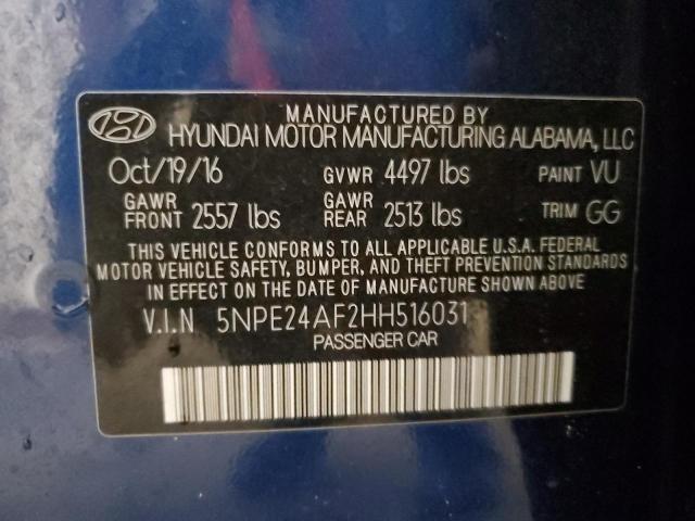 5NPE24AF2HH516031 | 2017 HYUNDAI SONATA SE