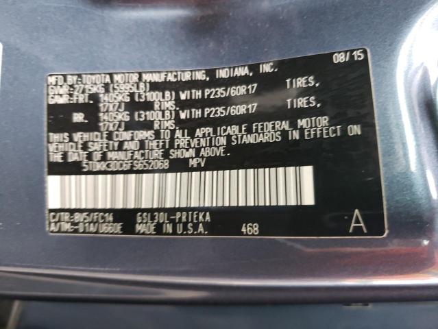 5TDKK3DC6FS652068 Toyota SIENNA LE