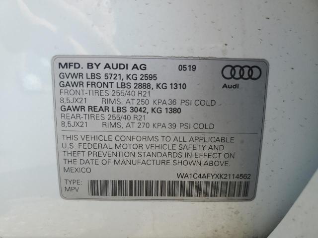 2019 AUDI SQ5 PRESTI WA1C4AFYXK2114562
