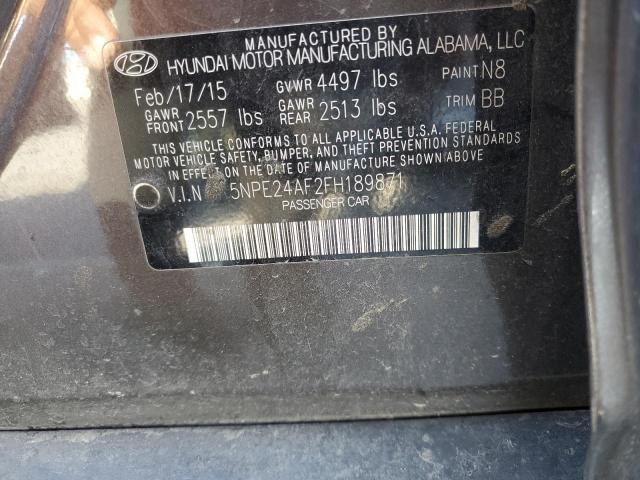5NPE24AF2FH189871 Hyundai SONATA SE