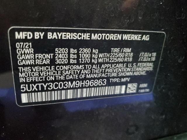 5UXTY3C03M9H96863 2021 BMW X3, photo no. 12