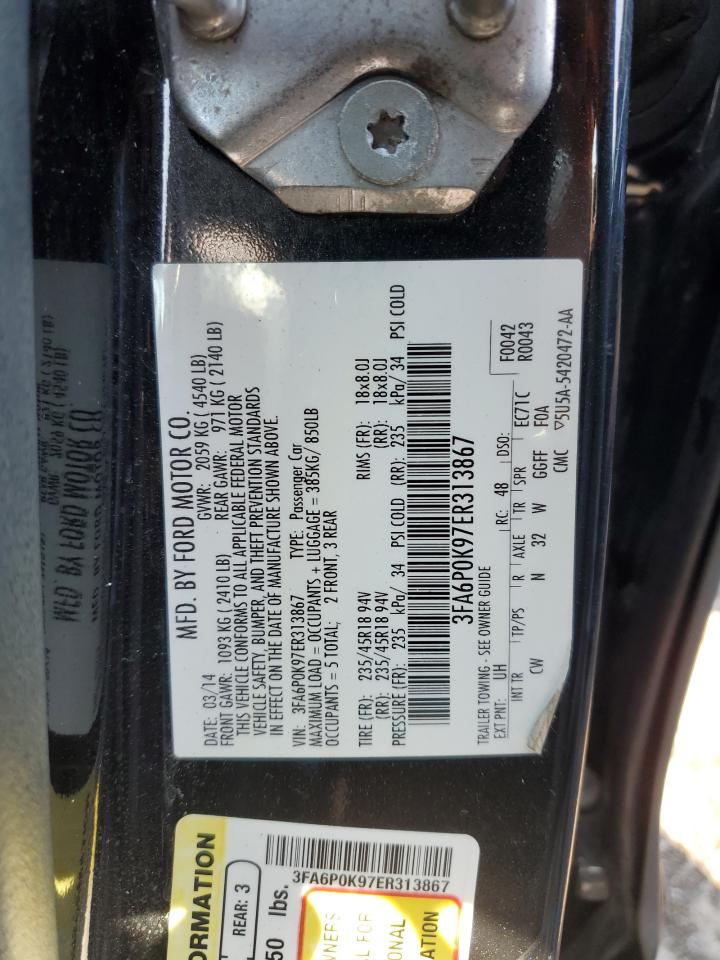 2014 Ford Fusion Titanium vin: 3FA6P0K97ER313867