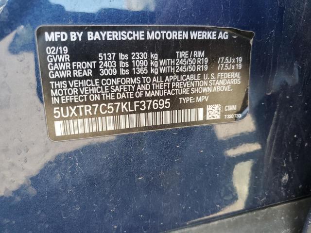 5UXTR7C57KLF37695 2019 BMW X3, photo no. 12