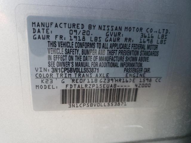 3N1CP5BV0LL553871 Nissan KICKS S