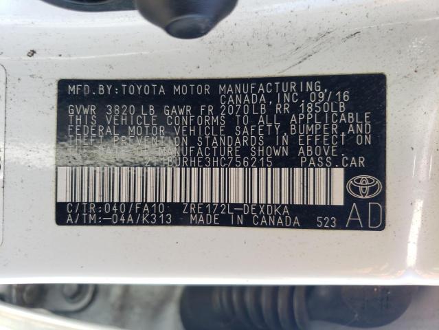 2T1BURHE3HC756215 Toyota COROLLA L