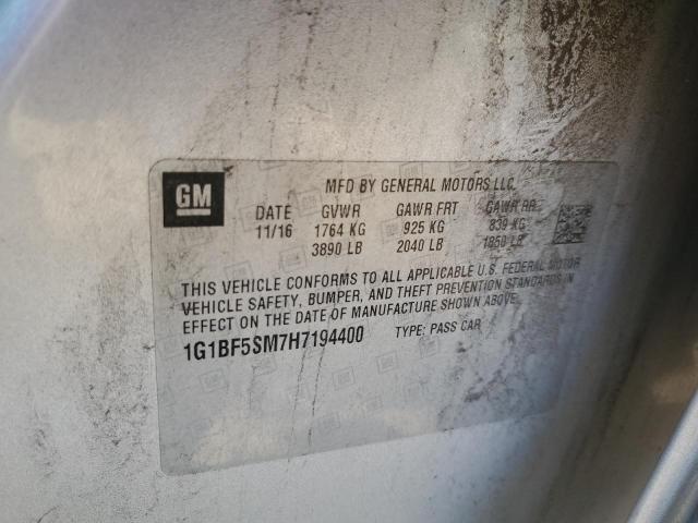 1G1BF5SM7H7194400 Chevrolet Cruze Premier