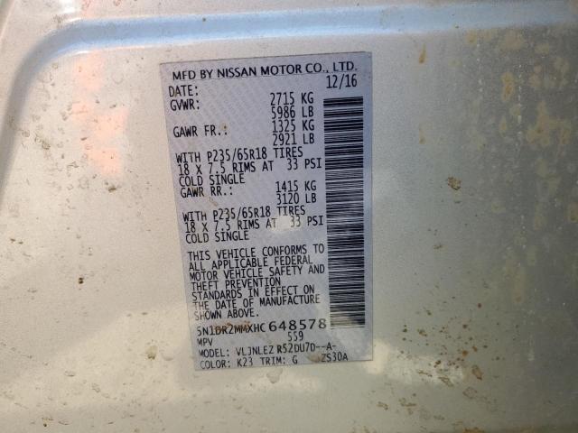 5N1DR2MMXHC648578 Nissan Pathfinder S