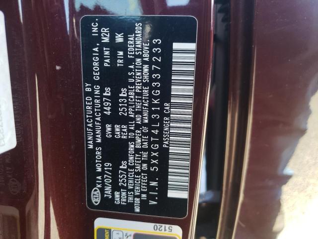 5XXGT4L31KG337233 KIA Optima Lx