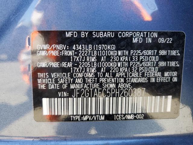 JF2GTAEC5PH260387 Subaru Crosstrek Premium