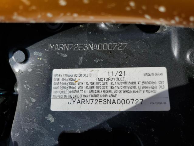 2022 YAMAHA MT09 D JYARN72E3NA000727