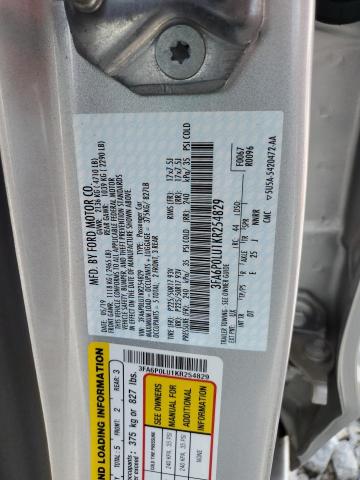 3FA6P0LU1KR254829 2019 FORD FUSION, photo no. 12