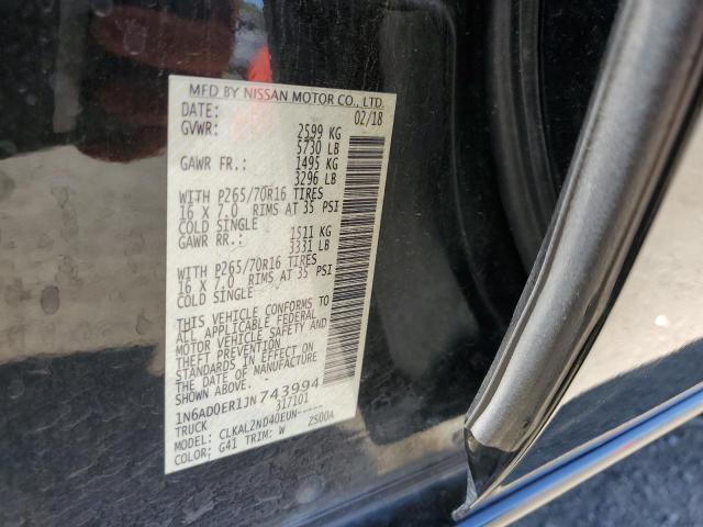 1N6AD0ER1JN743994 Nissan FRONTIER S