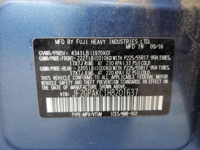 JF2GPAKC1H8201637 Subaru Crosstrek Limited