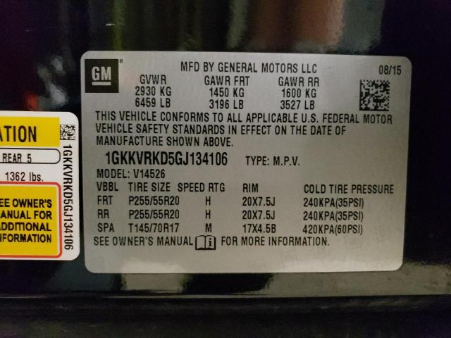 1GKKVRKD5GJ134106 GMC Acadia Slt-1