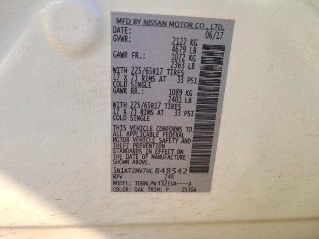 5N1AT2MV7HC848542 Nissan ROGUE SV