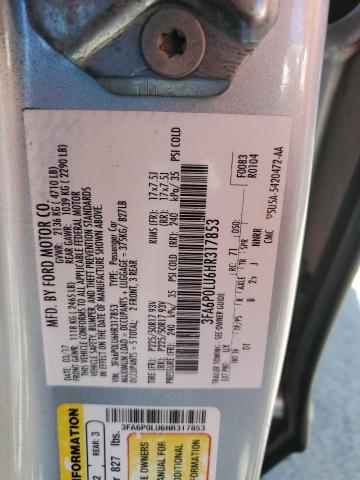 3FA6P0LU6HR317853 Ford Fusion Se Hybrid
