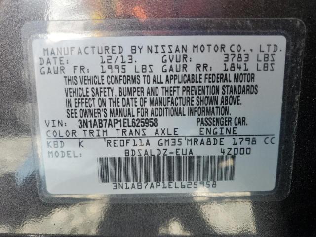 3N1AB7AP1EL625958 Nissan SENTRA S