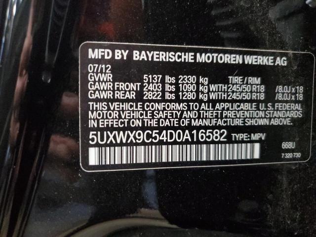 VIN 5UXWX9C54D0A16582 2013 BMW X3, Xdrive28I no.12