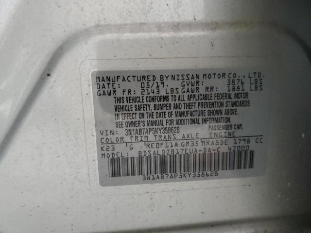 3N1AB7AP5KY358628 Nissan Sentra S 12