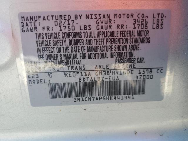 3N1CN7AP5HK441441 Nissan VERSA S