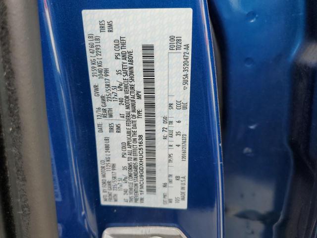 1FMCU9GDXHUC51638 Ford ESCAPE SE