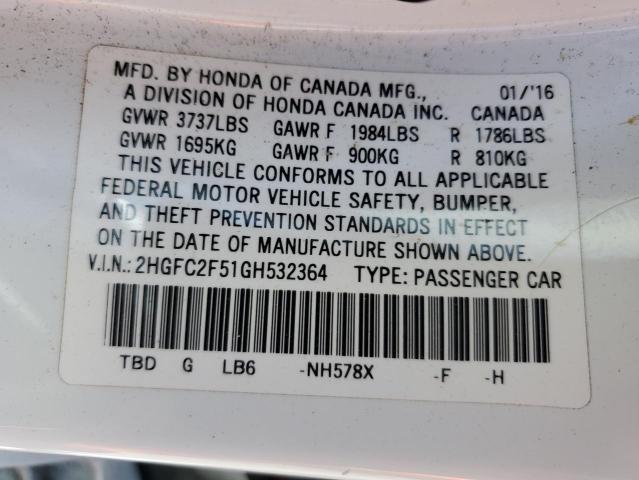 2HGFC2F51GH532364 Honda Civic Lx