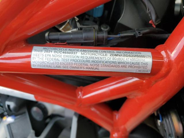 2021 DUCATI SUPERSPORT ZDMVABDS2MB000171