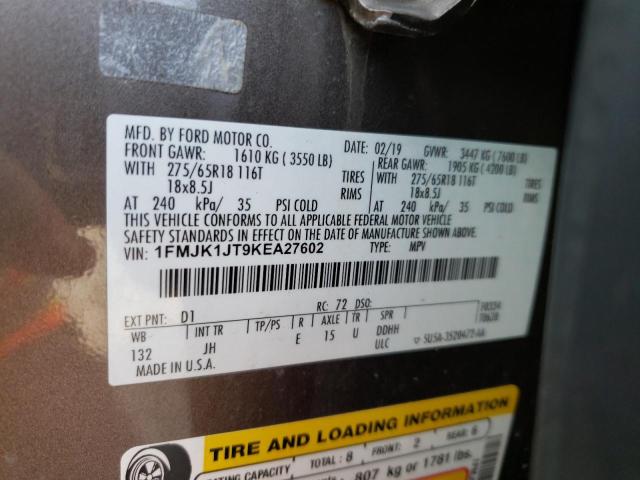 2019 FORD EXPEDITION - 1FMJK1JT9KEA27602