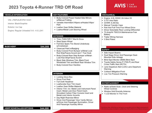 2023 TOYOTA 4RUNNER SE - JTEPU5JR1P6114301