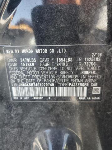 JHMGK5H74GX029749 Honda FIT EX