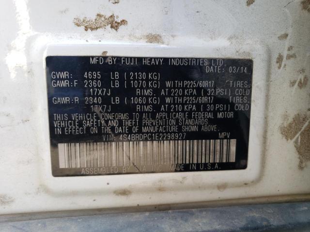 4S4BRDPC1E2298927 Subaru Outback 3.6r Limited