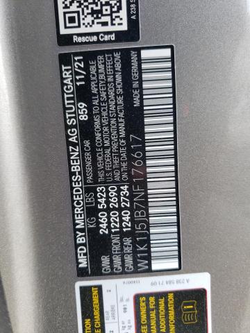 Auction sale of the 2022 MERCEDES BENZ E CLASS , vin: W1K1J5JB7NF176617, lot number: 65054393