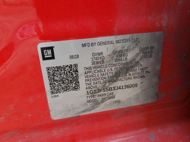 2018 CHEVROLET SONIC PREM - 1G1JF5SB3J4136009