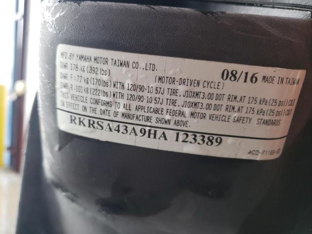 2017 YAMAHA YW50 F RKRSA43A9HA123389