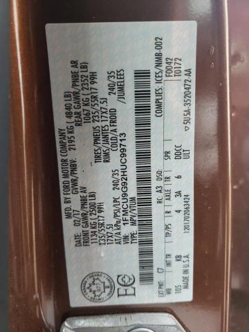 2017 FORD ESCAPE SE - 1FMCU9G92HUC99713