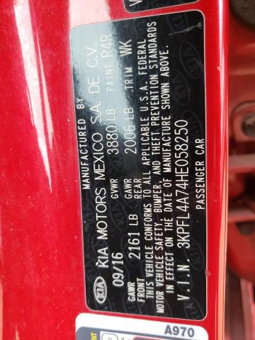 3KPFL4A74HE058250 KIA FORTE LX