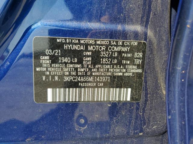3KPC24A66ME143971 Hyundai ACCENT SE