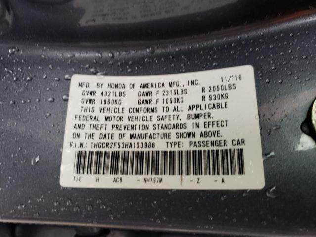 2017 HONDA ACCORD S 1HGCR2F53HA103986
