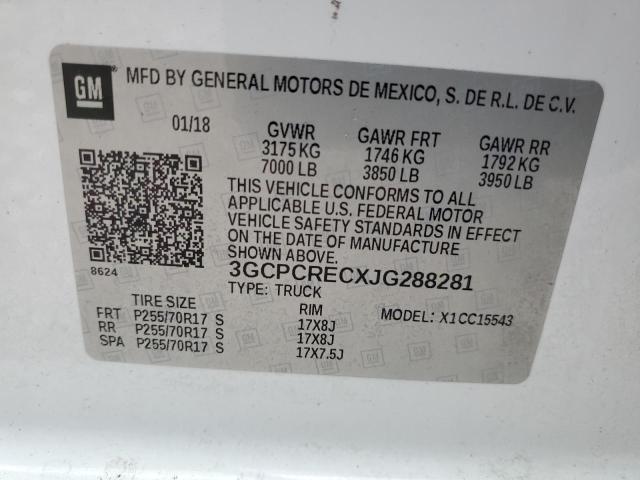 2018 CHEVROLET SLVRD 1500 3GCPCRECXJG288281