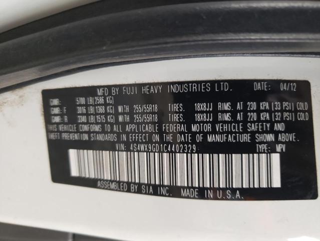 VIN: 4S4WX9GD1C4402329 Auction: COPART Lot: 64112903 Location: TX - EL PASO 4S4WX9GD1C4402329 SUBARU TRIBECA 2012 WHITE Photo 13