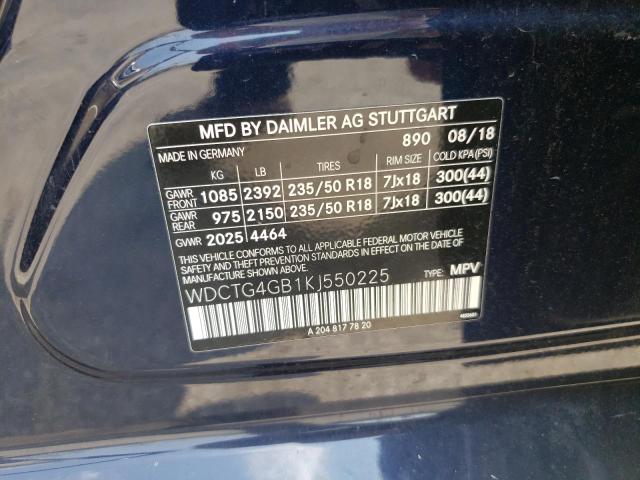 2019 MERCEDES-BENZ GLA 250 4M WDCTG4GB1KJ550225