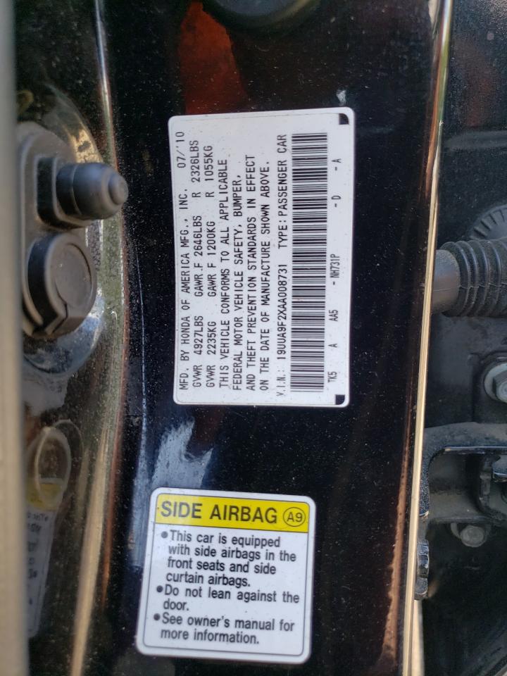 19UUA9F2XAA008731 2010 Acura Tl