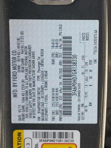 2016 FORD FUSION SE - 3FA6P0HD7GR138230