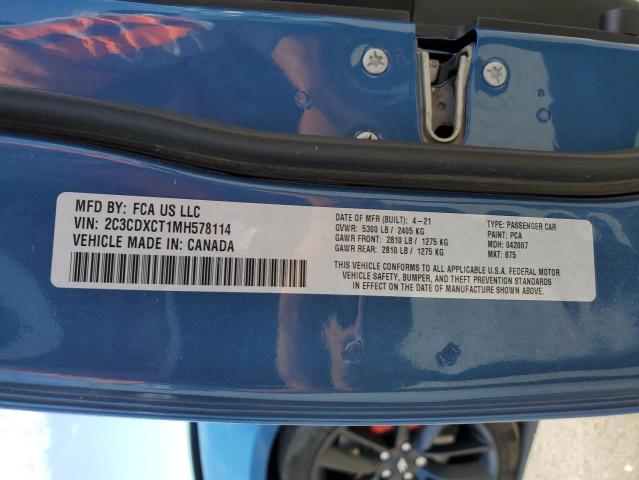 2C3CDXCT1MH578114 Dodge CHARGER R/T