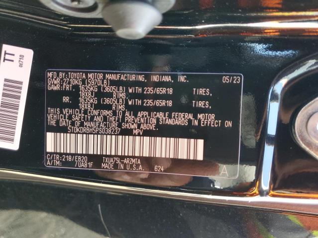 VIN 5TDKDRBH5PS038237 2023 Toyota Highlander, L no.12