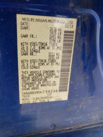 1N6AD0EV9EN739338 Nissan FRONTIER S