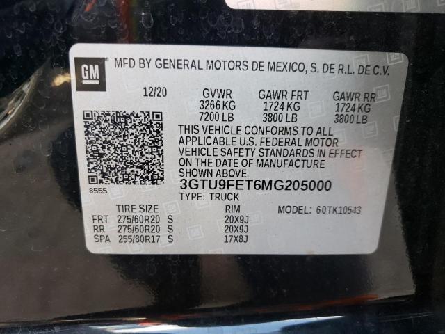2021 GMC SIERRA K15 - 3GTU9FET6MG205000